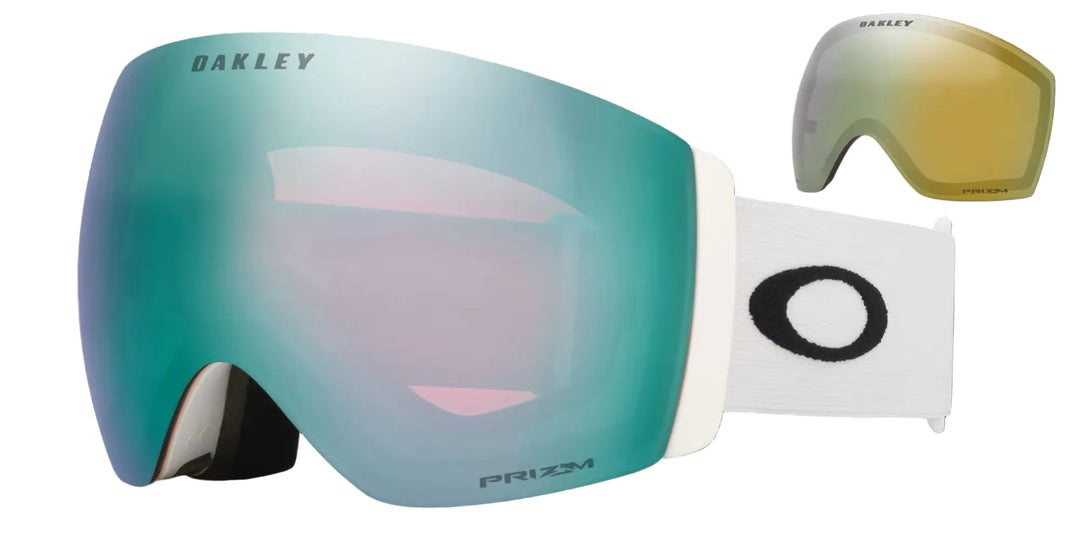 Oakley Gogle Flight Deck Pro L White, Szybka Prizm Sapphire i Sage Gold