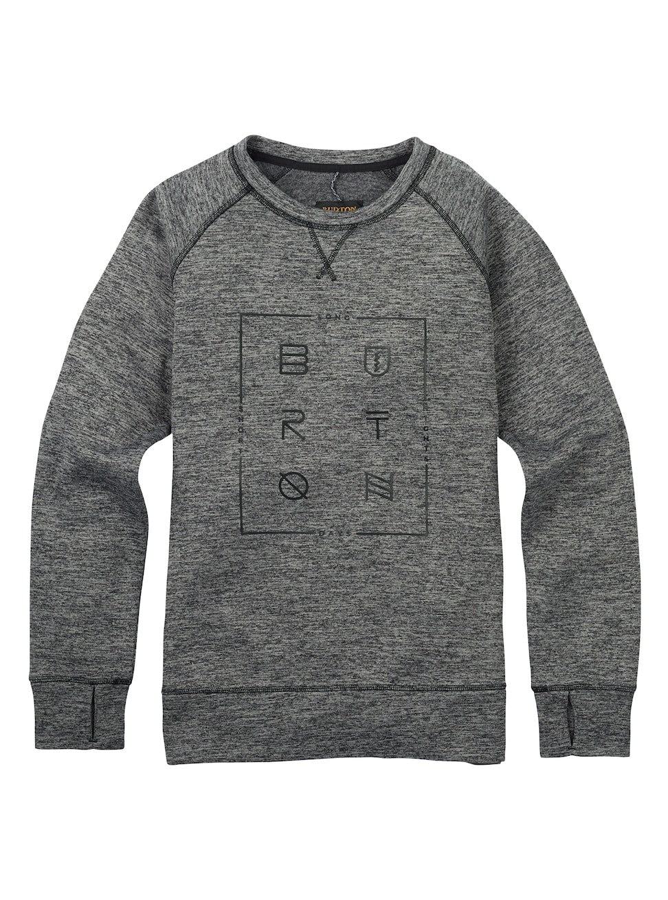 BURTON WOMENS QUARTZ CREW TRUE BLACK HEATHER