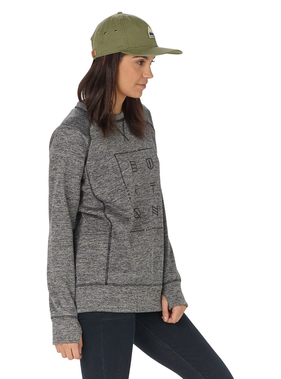 Burton Bluza Damska Quartz Crew True Black Heather