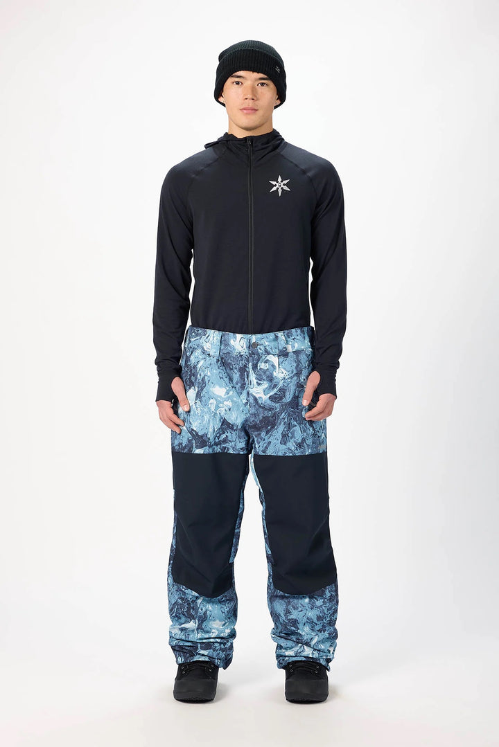 Airblaster Beast Pant Bode Black Ice - Męskie spodnie snowboardowe