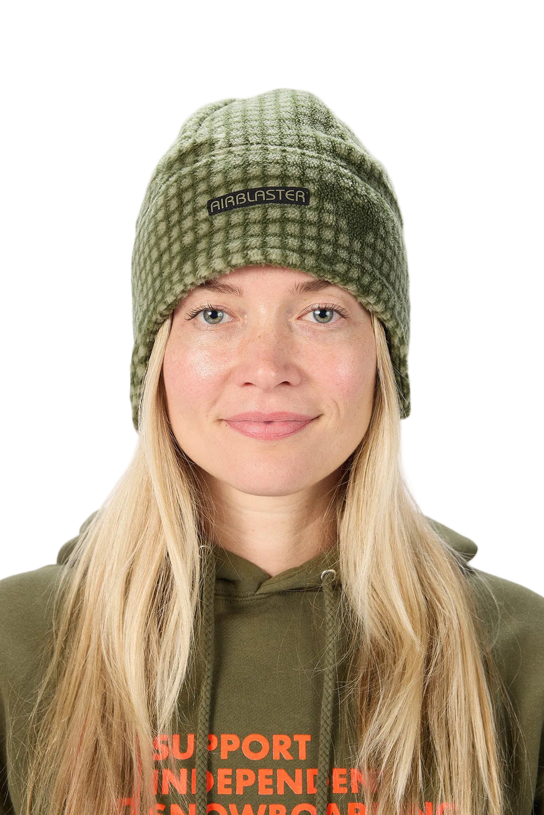 Airblaster Dropdown Fleece Hat Olive Grid - Czapka zimowa