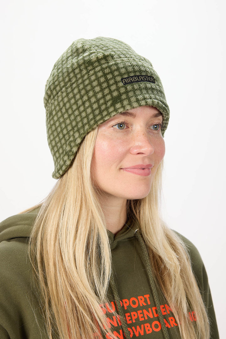 Airblaster Dropdown Fleece Hat Olive Grid - Czapka zimowa