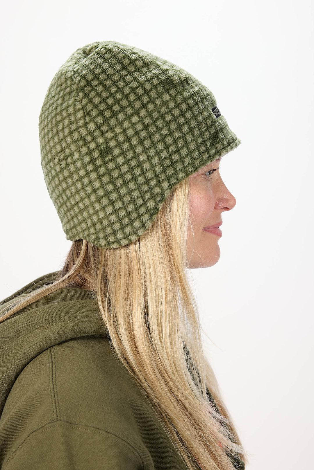 Airblaster Dropdown Fleece Hat Olive Grid - Czapka zimowa