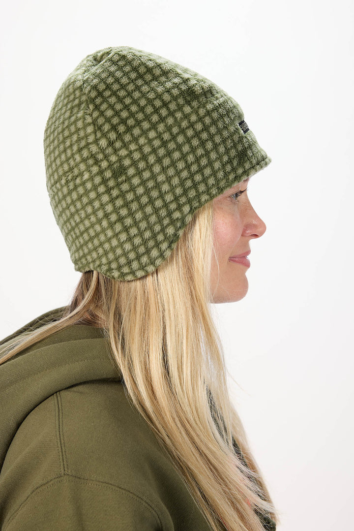 Airblaster Dropdown Fleece Hat Olive Grid - Czapka zimowa