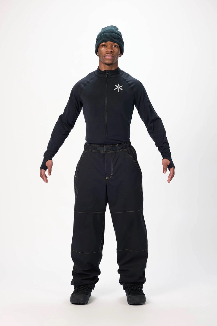 Airblaster Elastic Boss Pant Max Black Mustard - Męskie spodnie snowboardowe