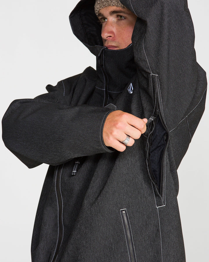 Volcom Top Stitch Black Denim - Kurtka snowboardowa