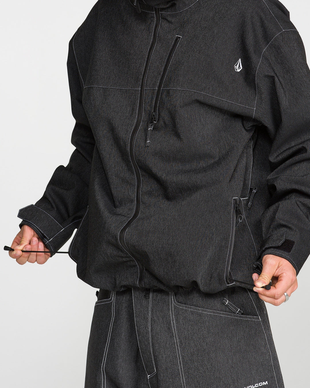 Volcom Top Stitch Black Denim - Kurtka snowboardowa