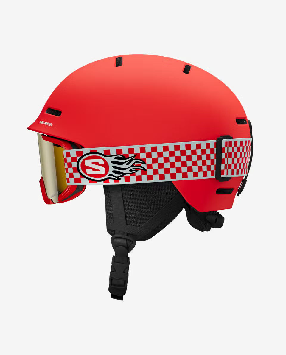 Salomon Player Combo Cherry Tomato - Kask snowboardowy