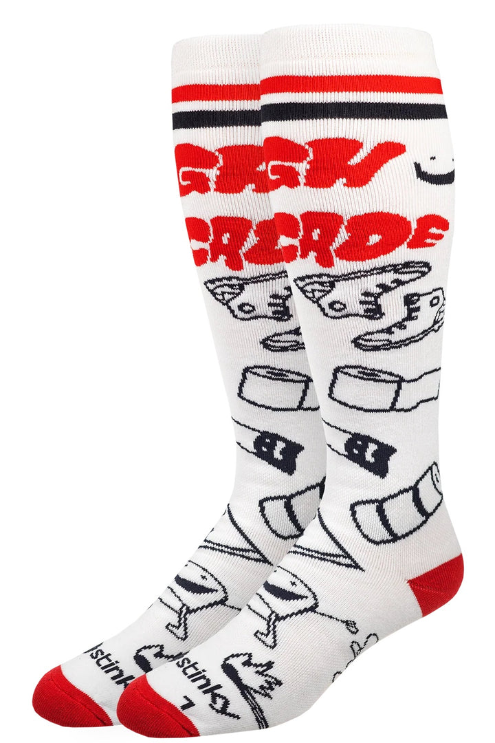 Stinky HCSC x Stinky 2.0 White/Red - Skarpety Snowboardowe