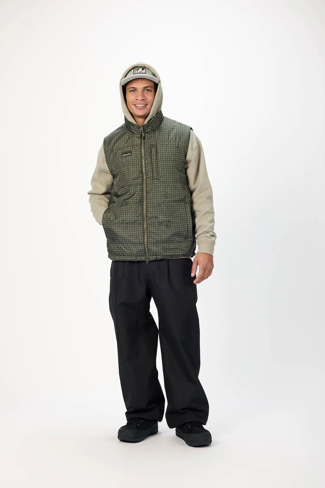 Airblaster Team Vest Olive Grid - Uniseksowa kamizelka