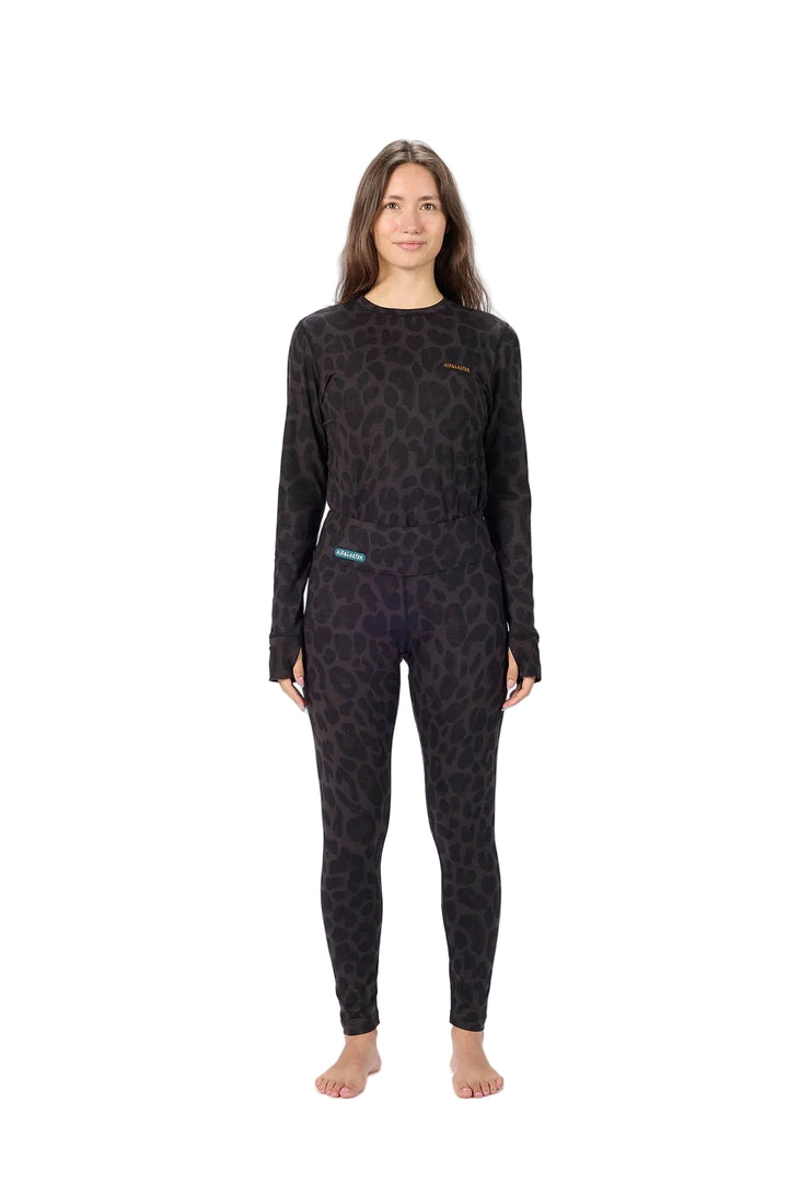 Airblaster Base Layer Top Black Leopard - Damska bluzka termiczna