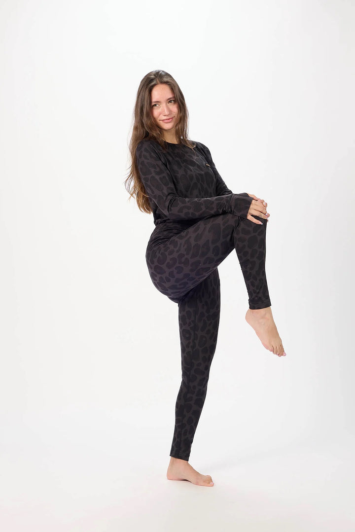 Airblaster Base Layer Top Black Leopard - Damska bluzka termiczna