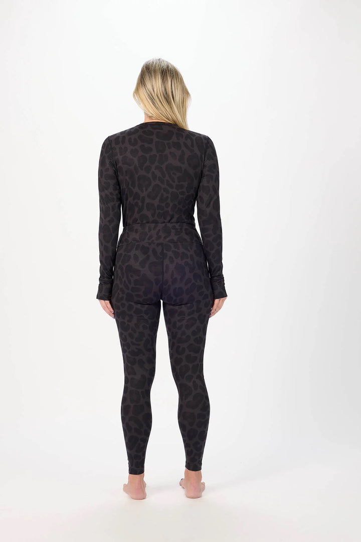 Airblaster Base Layer Bottom Black Leopard - Damskie spodnie termiczne