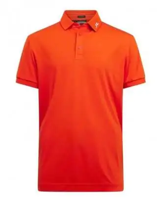 J.Lindeberg Męskie Polo Regular Fit Tangerine