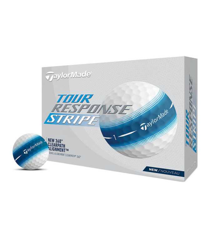 Taylormade Piłki Golfowe Tour Response Stripe Niebieskie, 12 sztuk