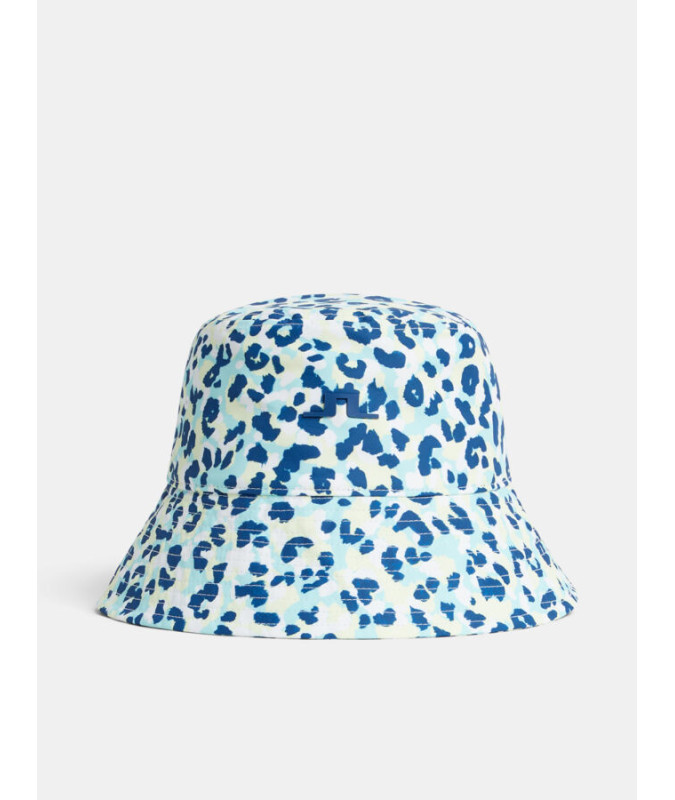 J.Lindeberg Rosa Print Bucket Hat Leopard Aruba Blue