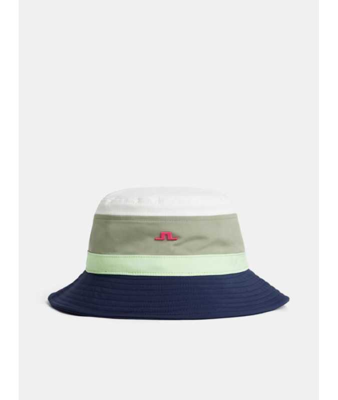 J.Lindeberg Denver Stripe Bucket Hat Oil Green