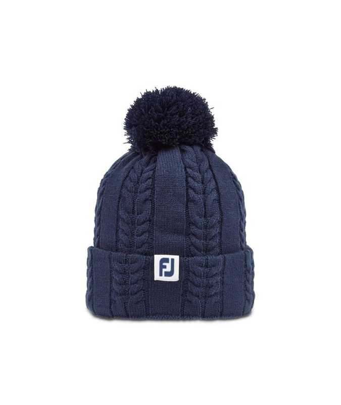 Footjoy Czapka Zimowa Cable Knit Booble Granatowa