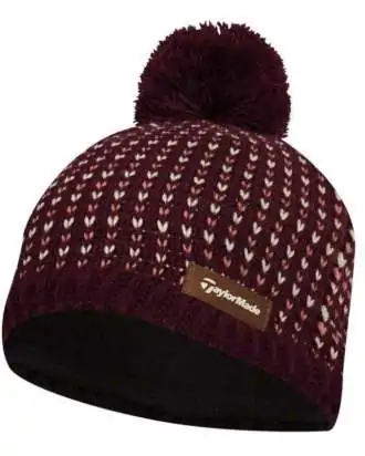 Taylormade Czapka Zimowa Damska Beanie Burgundowa