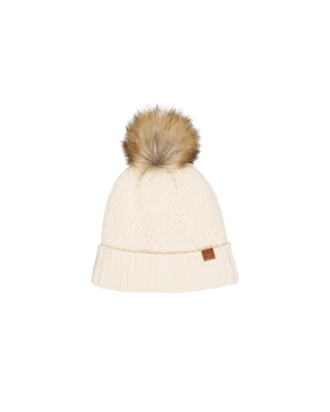 Callaway Czapka Zimowa Damska Pom Pom Beanie Kremowa