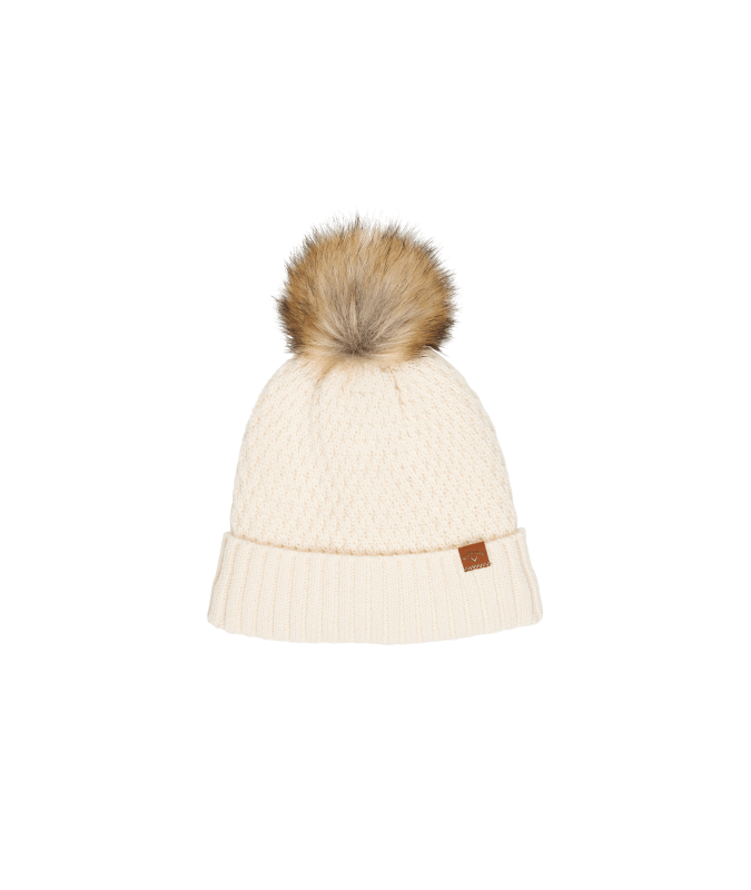 Callaway Czapka Zimowa Damska Pom Pom Beanie Kremowa