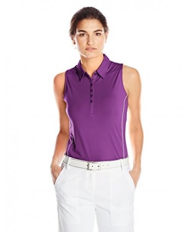CALLAWAY SLEEVELESS SOLID POLO DEWBERRY