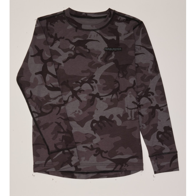 Airblaster Juniorska Bluzka Base Layer Black Dinoflage