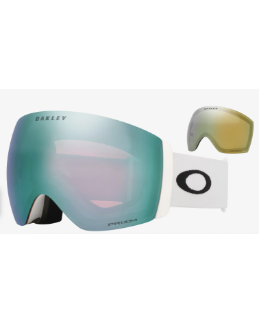 Oakley Gogle Flight Deck Pro L White, Szybka Prizm Sapphire i Sage Gold